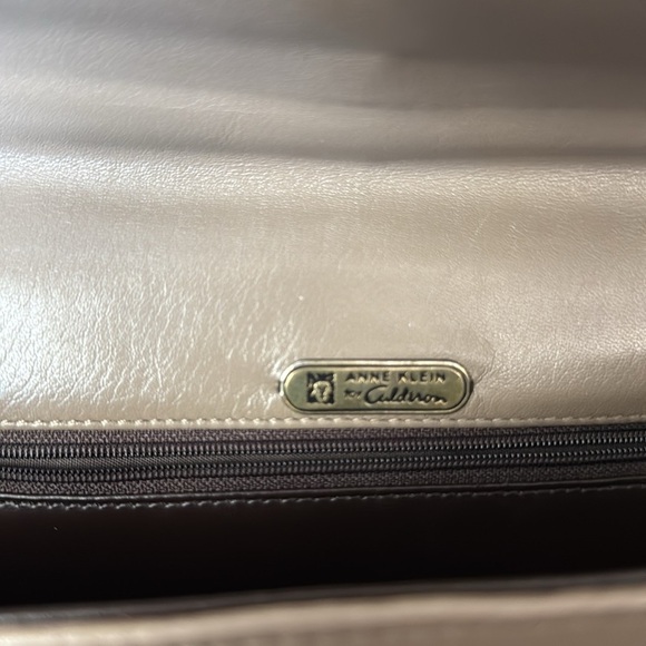 Anne Klein Taupe Leather Envelope Shoulder Bag 11x7" - Picture 4 of 6